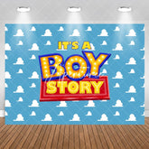 Aperturee - Its A Boy Story Simple Lovely Baby Shower Backdrop